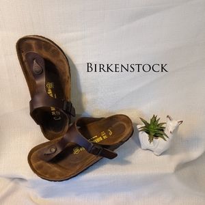 BIRKENSTOCK GIZEH Brown Thong Sandals Size 7-7.5